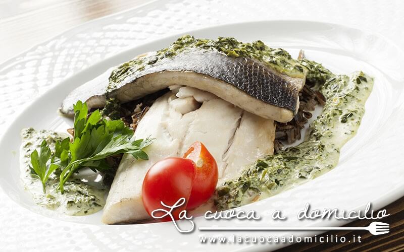 Branzino al pepe verde