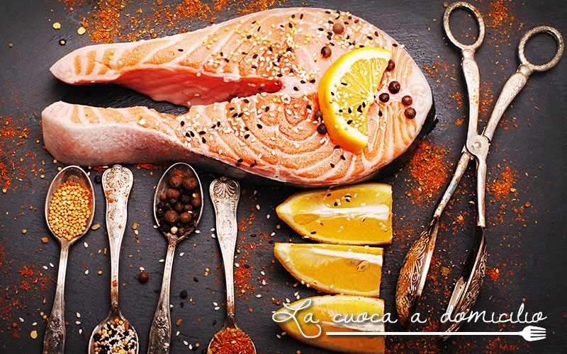 Antipasto di arance e salmone