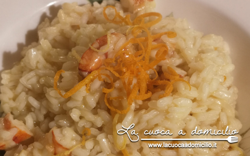 Risotto all'arancia e gamberi