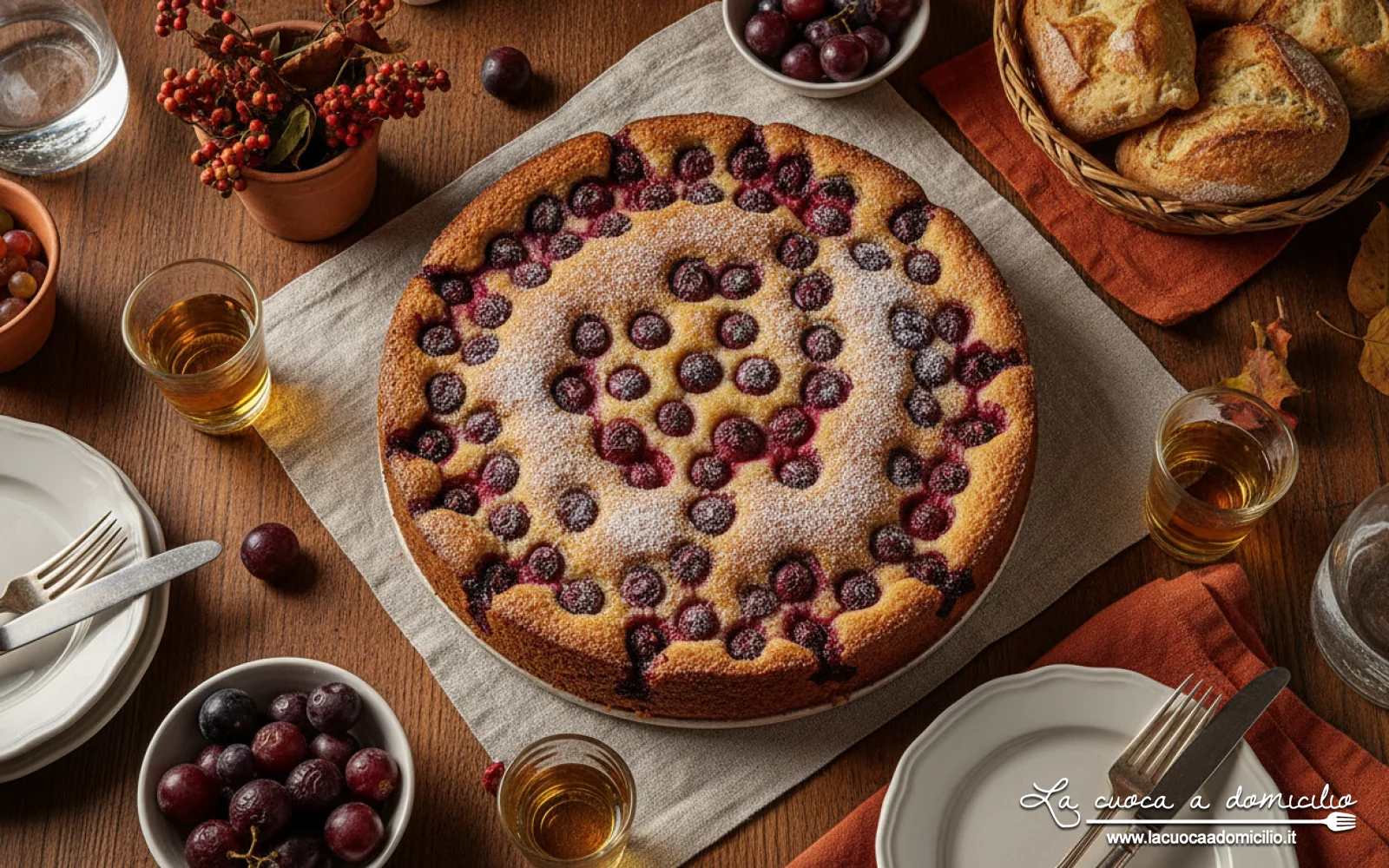 Torta Bertolina: il dolce cremasco di settembre all'uva fragola