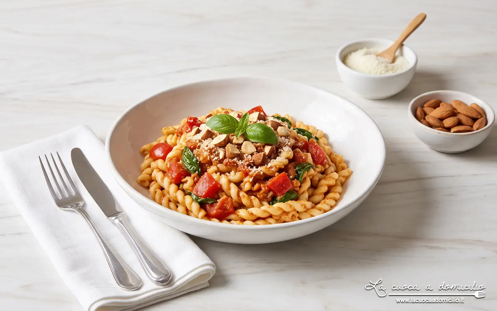 Busiate al pesto trapanese (Sicilia)
