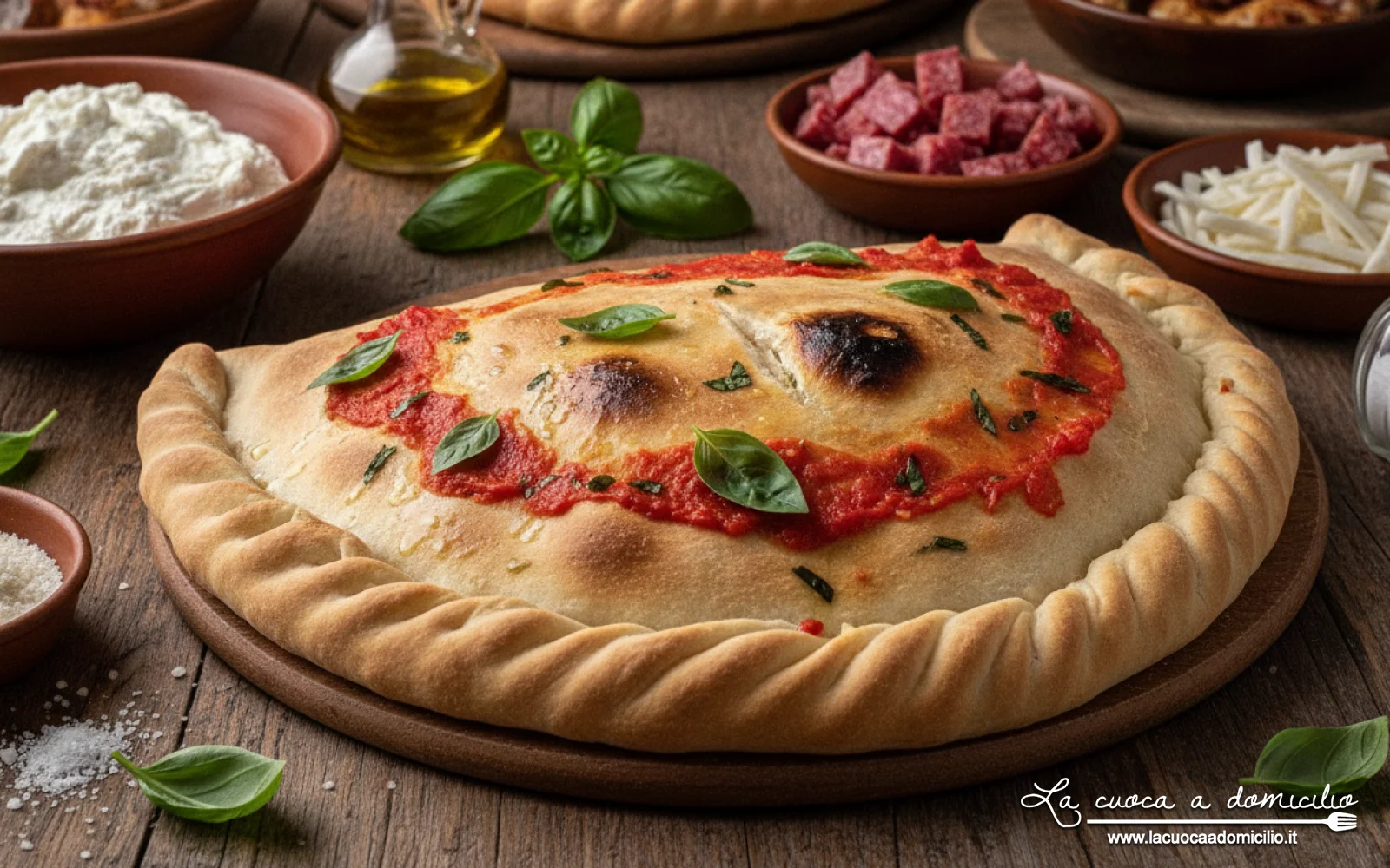 Calzone napoletano al forno: la ricetta tradizionale ripiena di ricotta e salame