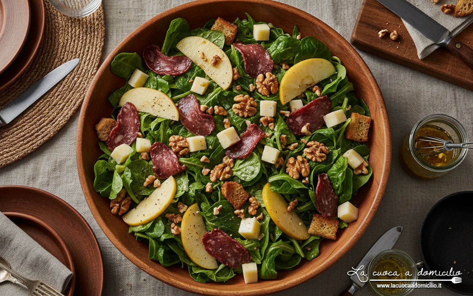 Insalata valdostana con Fontina, Mocetta e Mele Renette: freschezza d'alta quota